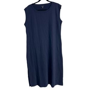 Talbots Navy Blue Sleeveless Cotton Modal Midi Dress Size Large New with tags